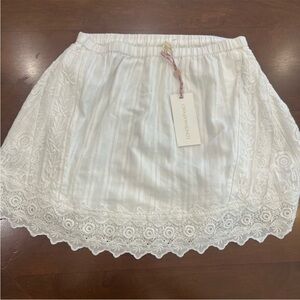 LoveShackFancy White Lace Mini Skirt
